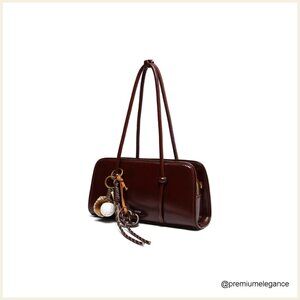 Vintage PU Leather Top Handle Shoulder Bag Crossbody Multi Pocket Satchel